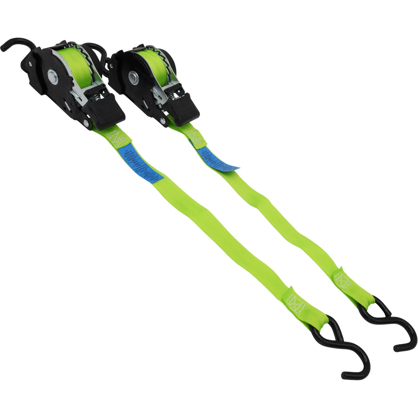 Pair of Retractable Ratchet Straps 25mm Wide 3.6m Long - RW06 - Image 3