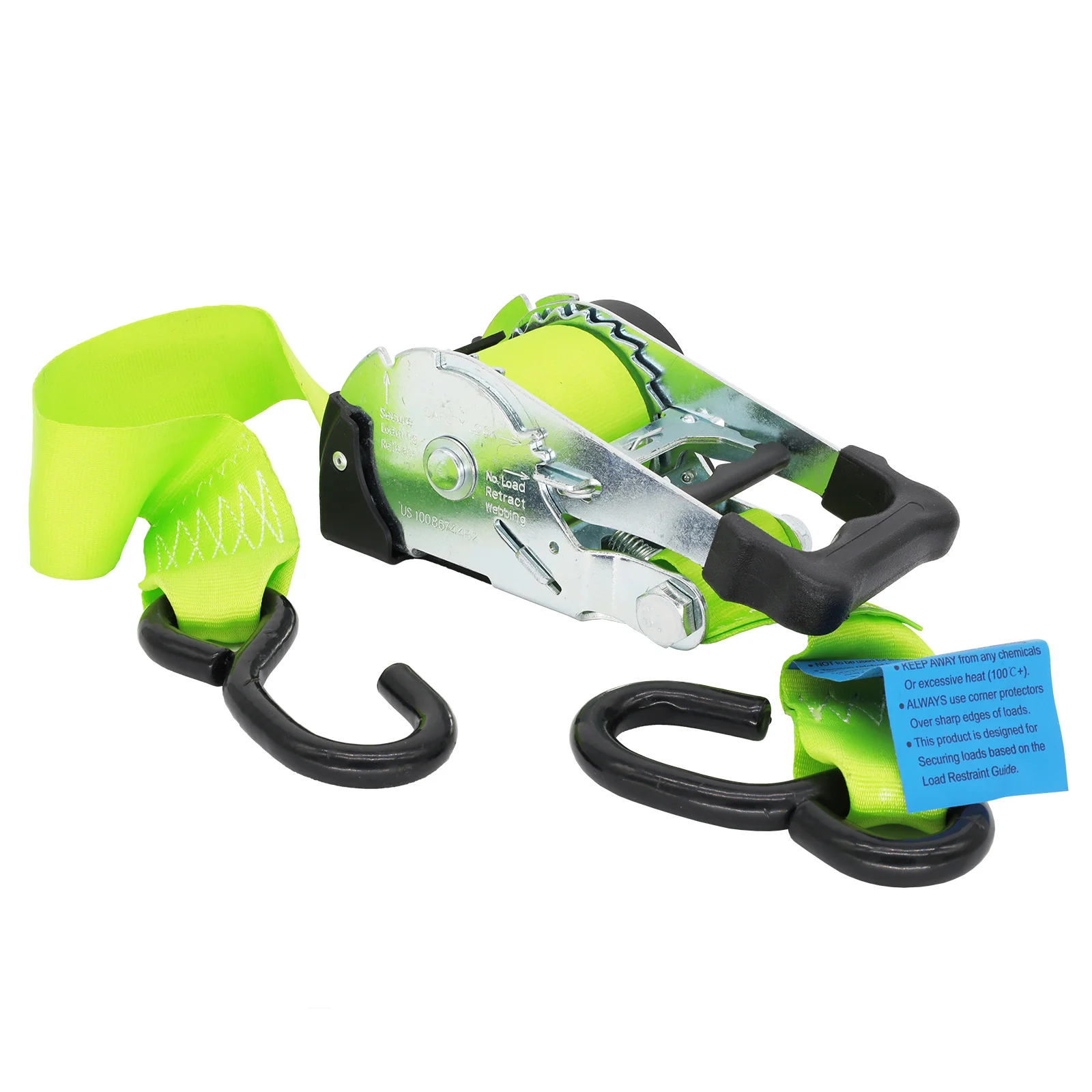 Pair of Retractable Ratchet Straps 50mm Wide 3m Long - RW16 - Image 3